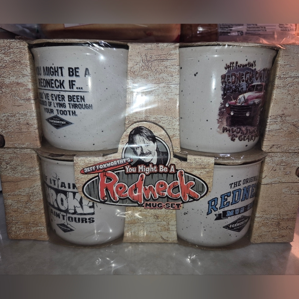 NWT'S " You Might Be A Redneck" Mug Set, In The Box And Plastic